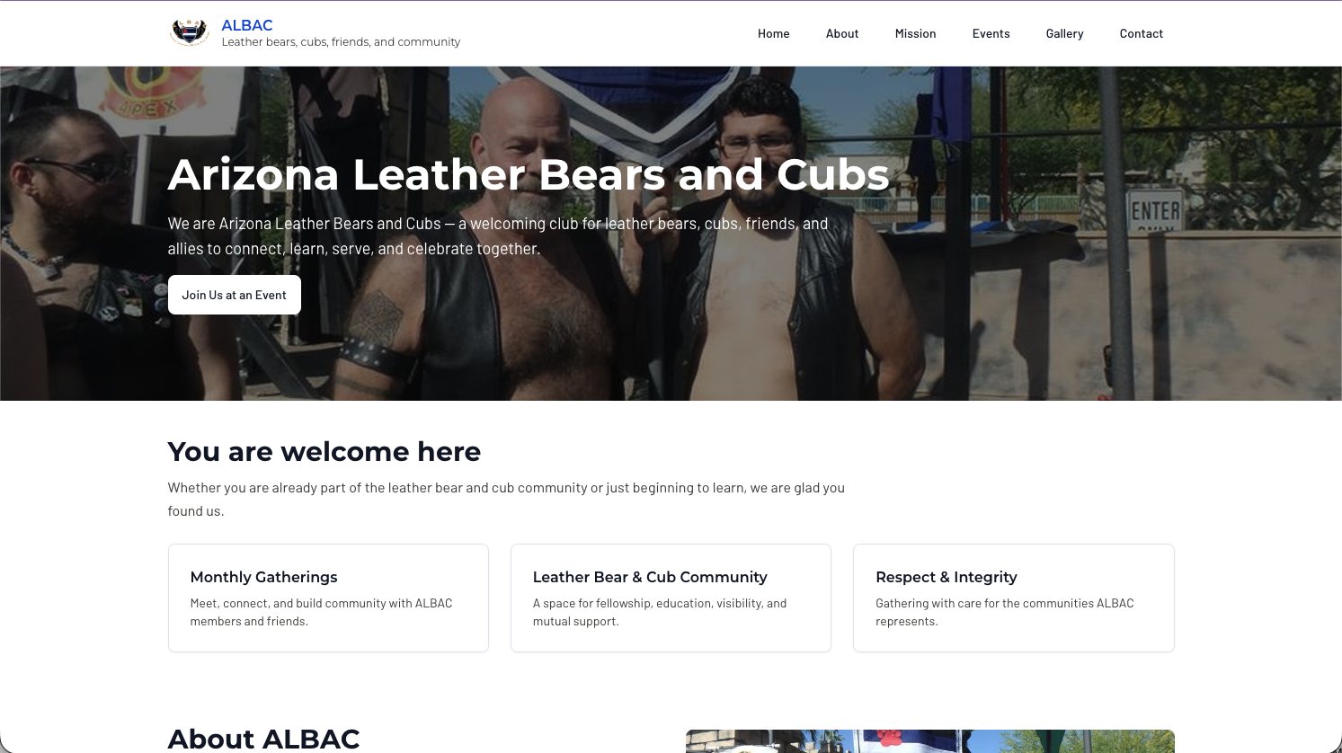 ALBAC website screenshot